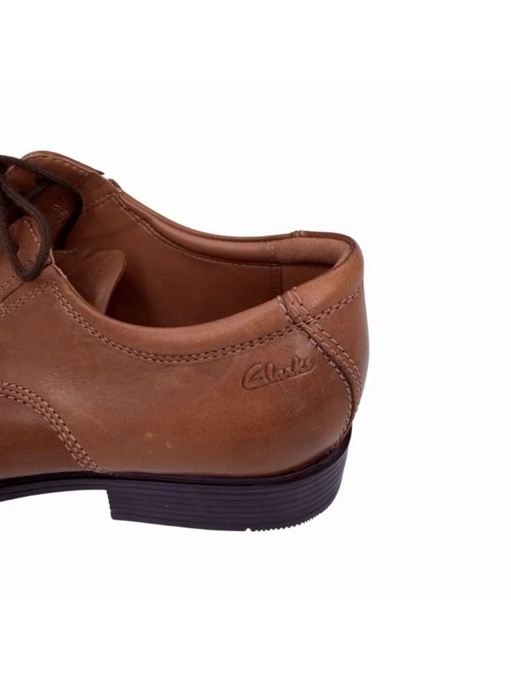CLARKS COLLECTION MEN'S LT BROWN ULTIMATE COMFORT LEATHER OXFORD LACE UP DRESS S